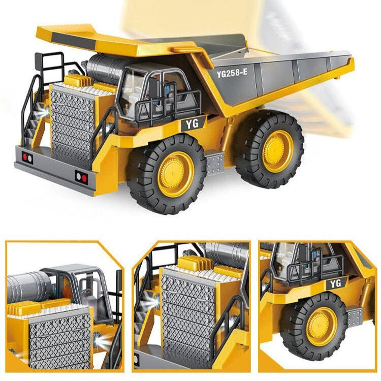 🚜 Mini Alloy RC Dump Truck | 1/64 Scale Engineering Gift Set