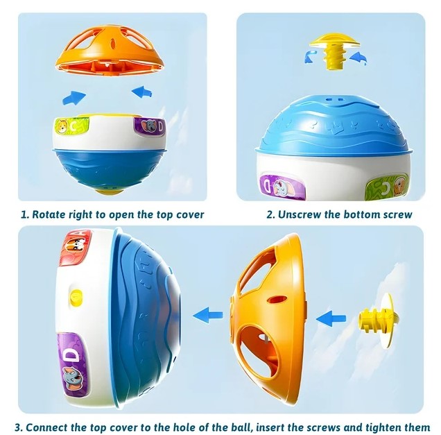 Rotating Musical Baby Crawling Ball – Let’s Move with Animal Friends!