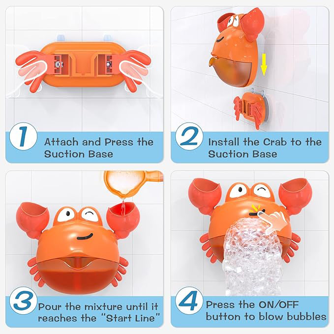 Crab Bubble Bath Toy – Fun Bubble Maker with Strong Suction, Safe for Toddlers