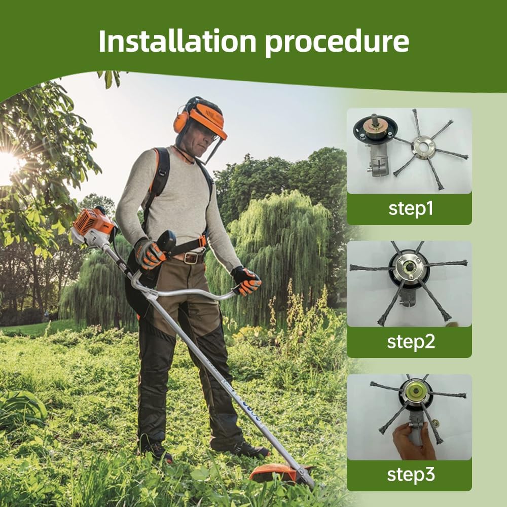 6-Inch Steel Wire Trimmer Head – Durable, Universal Fit for Tough Weeding