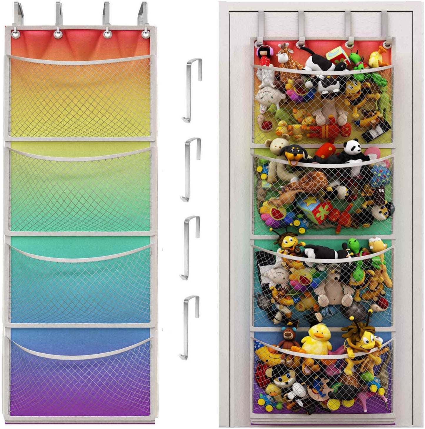 Plush Animal Storage Bag – Over-the-Door Organizer for Toys, Baby Accessories, and Stuffed Animals