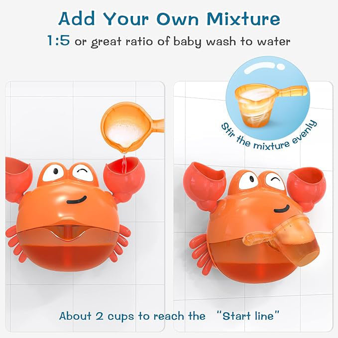Crab Bubble Bath Toy – Fun Bubble Maker with Strong Suction, Safe for Toddlers
