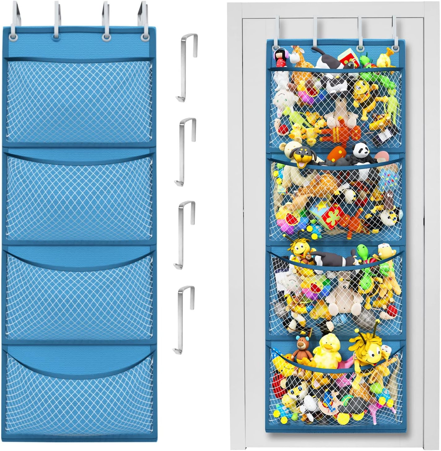Plush Animal Storage Bag – Over-the-Door Organizer for Toys, Baby Accessories, and Stuffed Animals