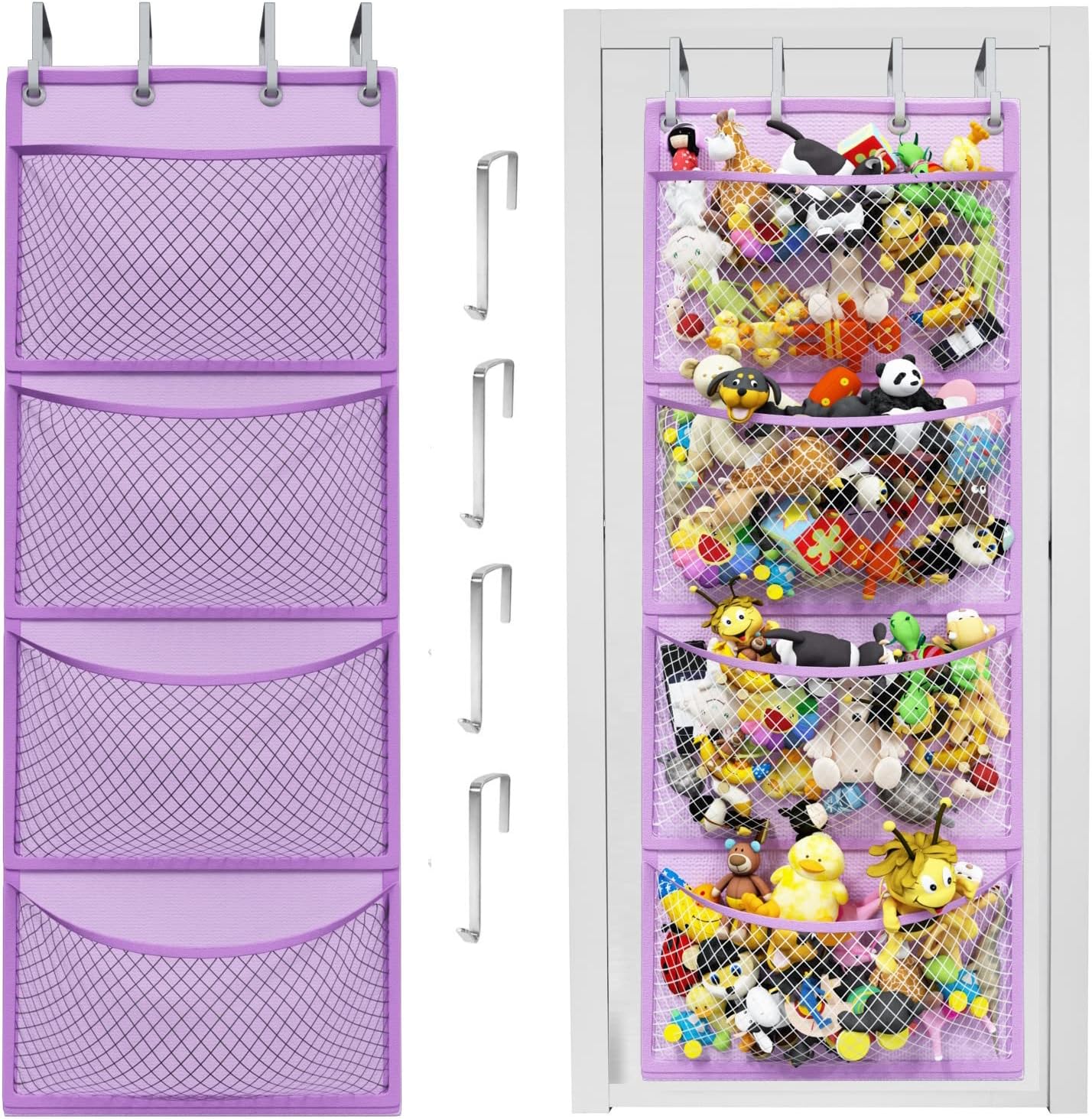 Plush Animal Storage Bag – Over-the-Door Organizer for Toys, Baby Accessories, and Stuffed Animals