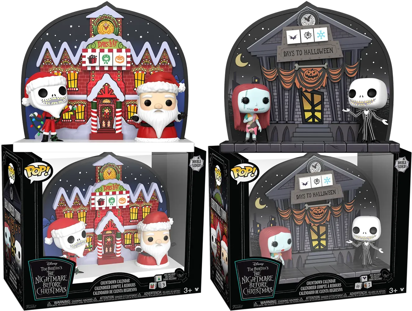 Nightmare Before Christmas Countdown Calendar | Double-Sided for Halloween & Christmas