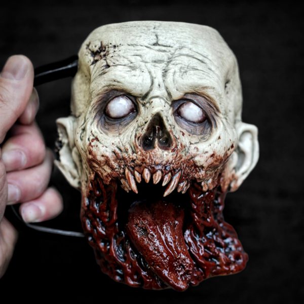 Handcrafted Ceramic Horror Mug | Realistic Blood Splatter Design | Unique Halloween Collectible & Gift for Horror Fans
