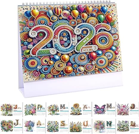 2026 DIY Diamond Painting Desk Calendar