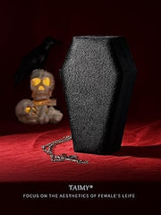 Mini Coffin Jewelry Organizer – Plush Velvet Gothic Box for Necklaces, Bracelets & Rings