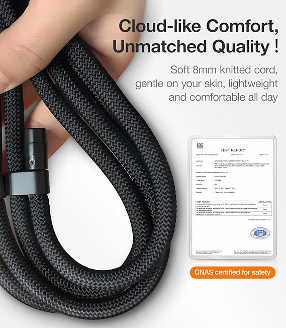 Adjustable Crossbody Phone Lanyard with 2 Phone Tabs