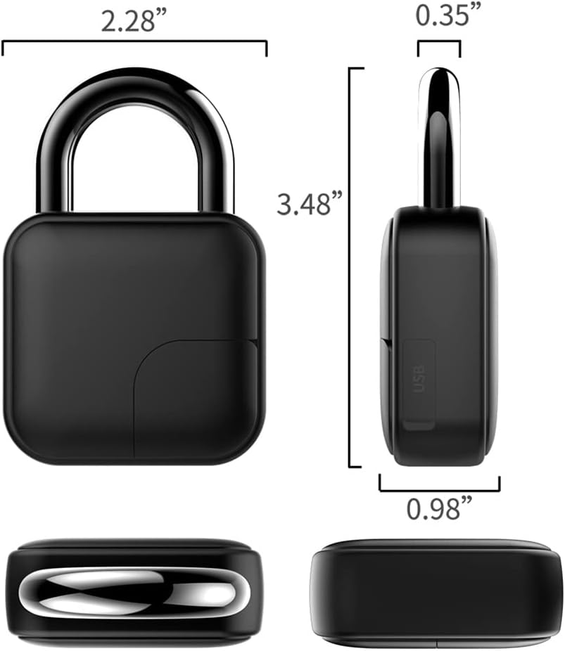Smart Fingerprint Padlock | Waterproof, Keyless & USB Rechargeable