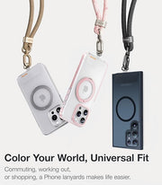 Adjustable Crossbody Phone Lanyard with 2 Phone Tabs