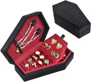 Mini Coffin Jewelry Organizer – Plush Velvet Gothic Box for Necklaces, Bracelets & Rings