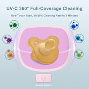 Upgraded Portable Pacifier Sanitizer – Large Pink