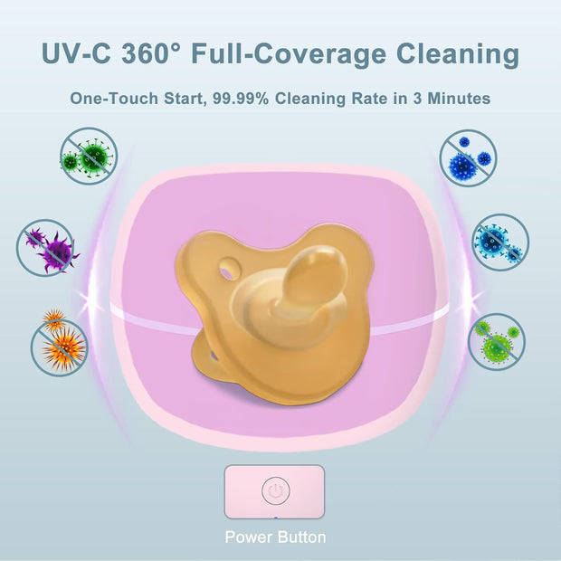 Upgraded Portable Pacifier Sanitizer – Large Pink