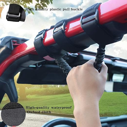 2 x Roll Bar Grab Handles Paracord Grip Handle for Jeep Wrangler YJ TJ JK JL &amp; Gladiator&nbsp;