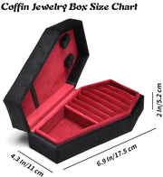 Mini Coffin Jewelry Organizer – Plush Velvet Gothic Box for Necklaces, Bracelets & Rings