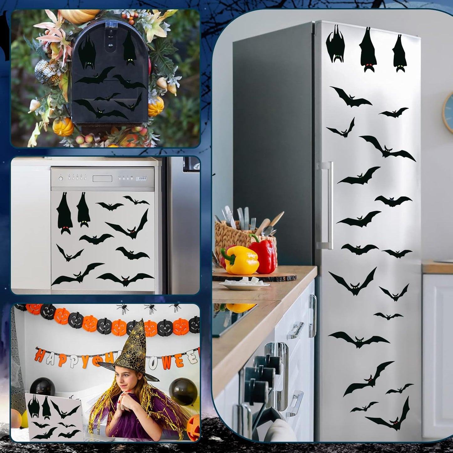 Magnetic Bats Halloween Garage Door Decorations – 23PCS Reusable Bat Magnets