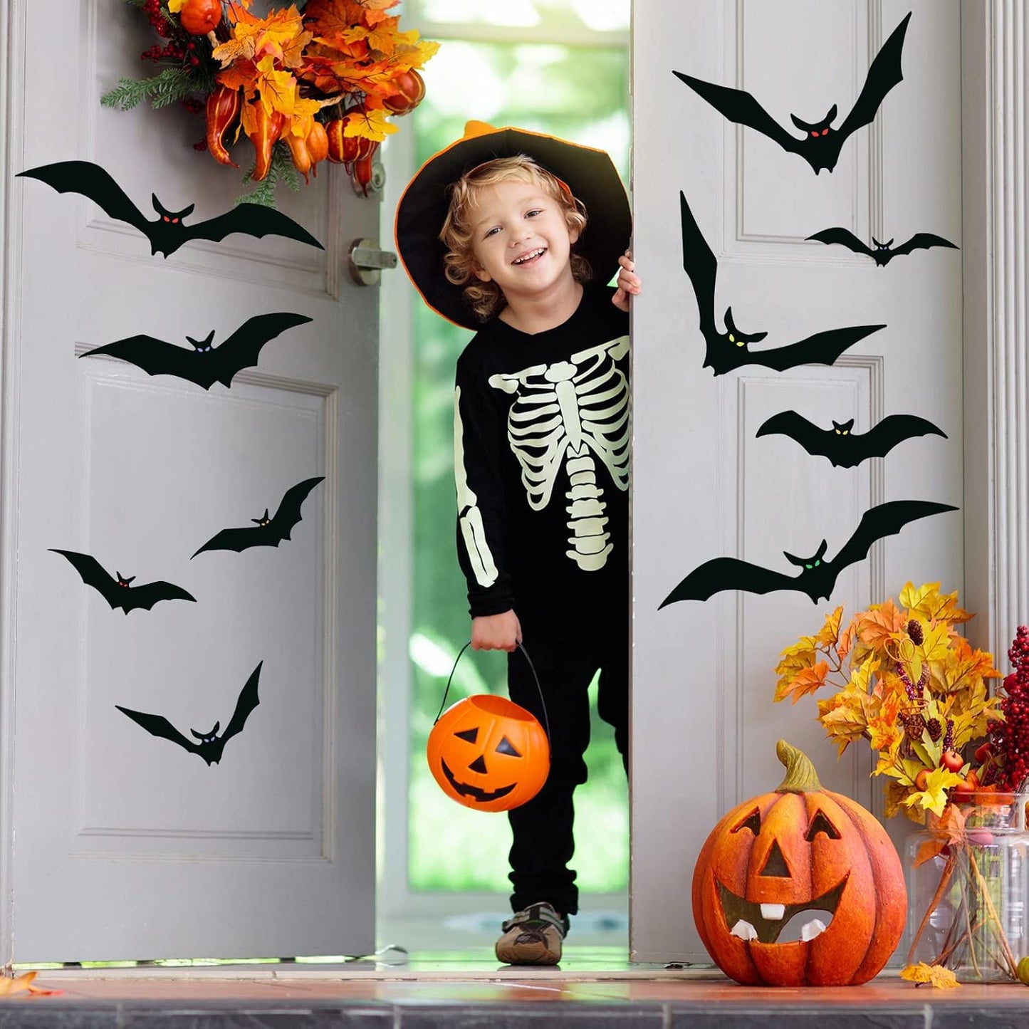 Magnetic Bats Halloween Garage Door Decorations – 23PCS Reusable Bat Magnets