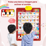 Bilingual Alphabet Interactive Wall Chart – English & Spanish Learning Poster with ABC, 123, and Music for Kids Ages 3+