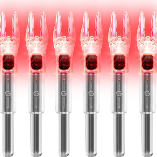 Lighted Arrow Nocks – High-Visibility LED Nocks with Universal Fit & ON/OFF Switch (6/12 Pack)