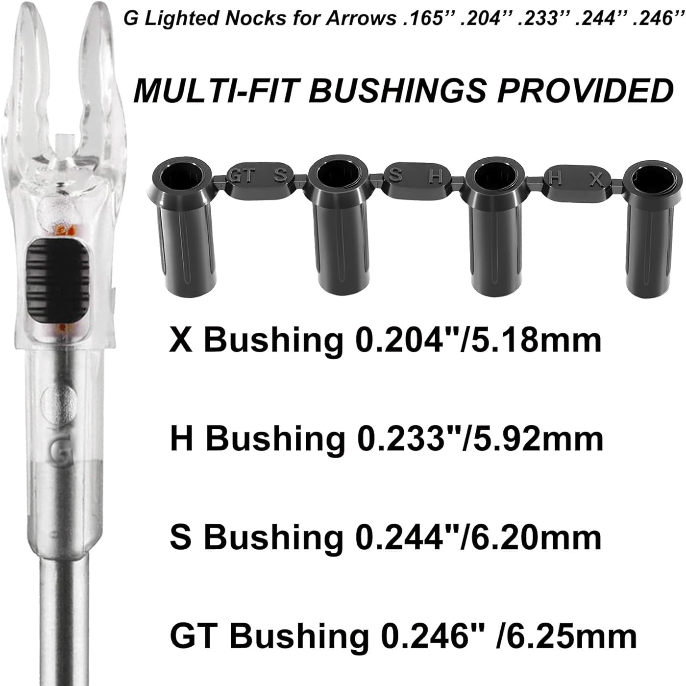 Lighted Arrow Nocks – High-Visibility LED Nocks with Universal Fit & ON/OFF Switch (6/12 Pack)