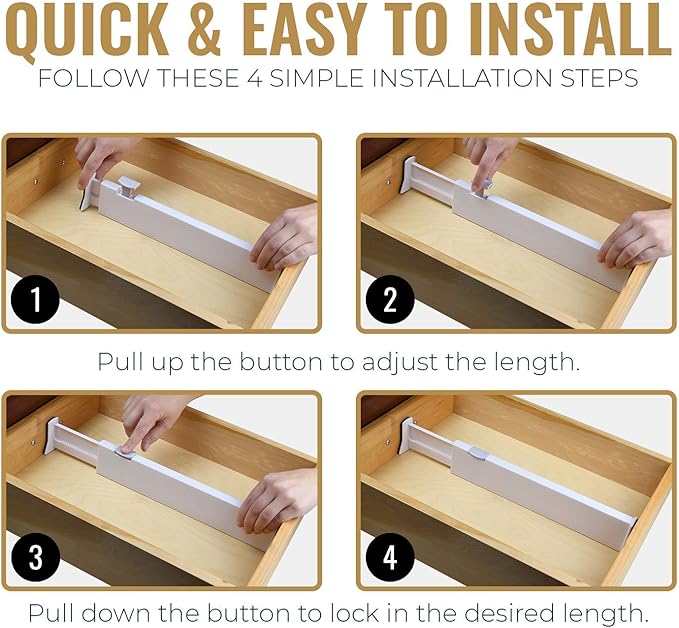 Expandable Drawer Dividers – Adjustable & Perfect Fit Every Time