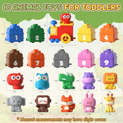 Castle Toddler Animal Train Toy Set – Montessori Educational Puzzle Toy for Ages 1-3