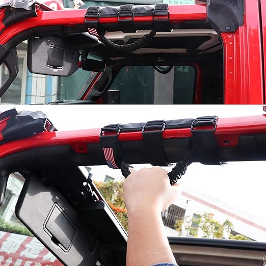 2 x Roll Bar Grab Handles Paracord Grip Handle for Jeep Wrangler YJ TJ JK JL &amp; Gladiator&nbsp;