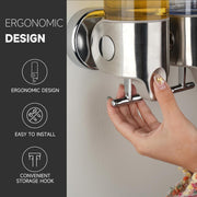 3-Chamber Wall-Mounted Shower Pump – 3 × 15 fl. oz Shampoo & Soap Dispenser, Stainless Steel