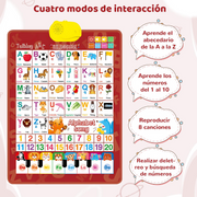 Bilingual Alphabet Interactive Wall Chart – English & Spanish Learning Poster with ABC, 123, and Music for Kids Ages 3+