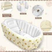 Inflatable Travel Baby Bathtub – Bear Design | Portable & Foldable | Phthalate-Free PVC | Ideal for Showers, Camping & More