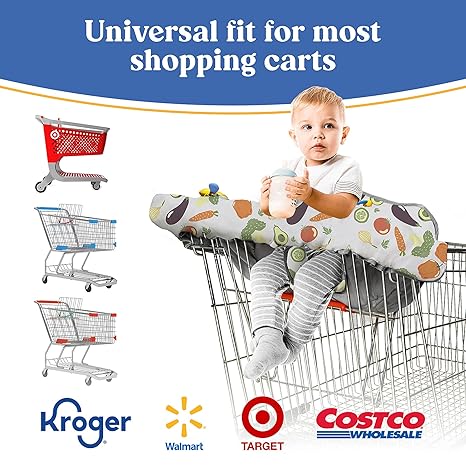 2-in-1 Baby Shopping Cart & High Chair Cover | 100% Cotton | Soft, Hygienic & Travel-Friendly