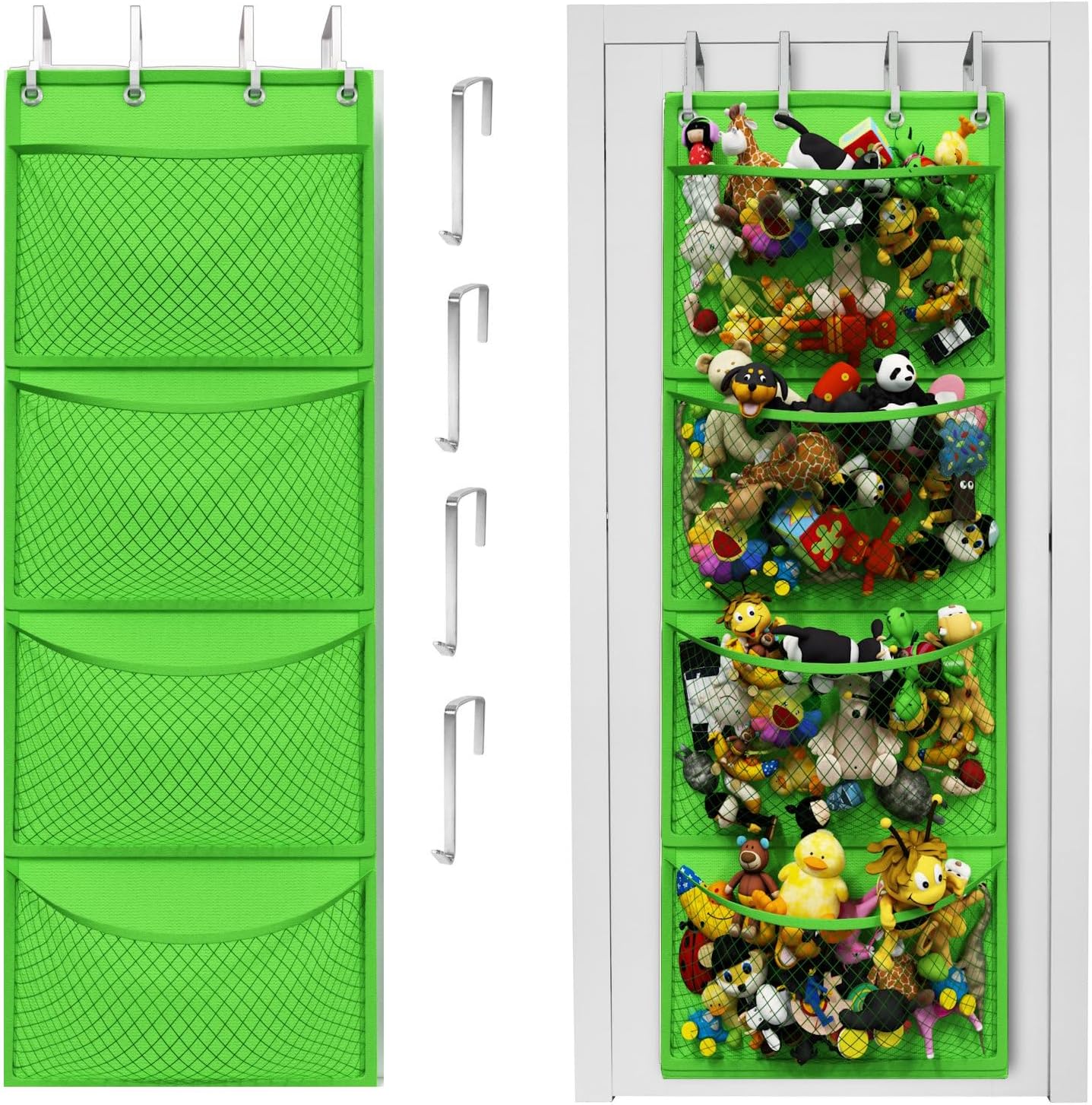 Plush Animal Storage Bag – Over-the-Door Organizer for Toys, Baby Accessories, and Stuffed Animals