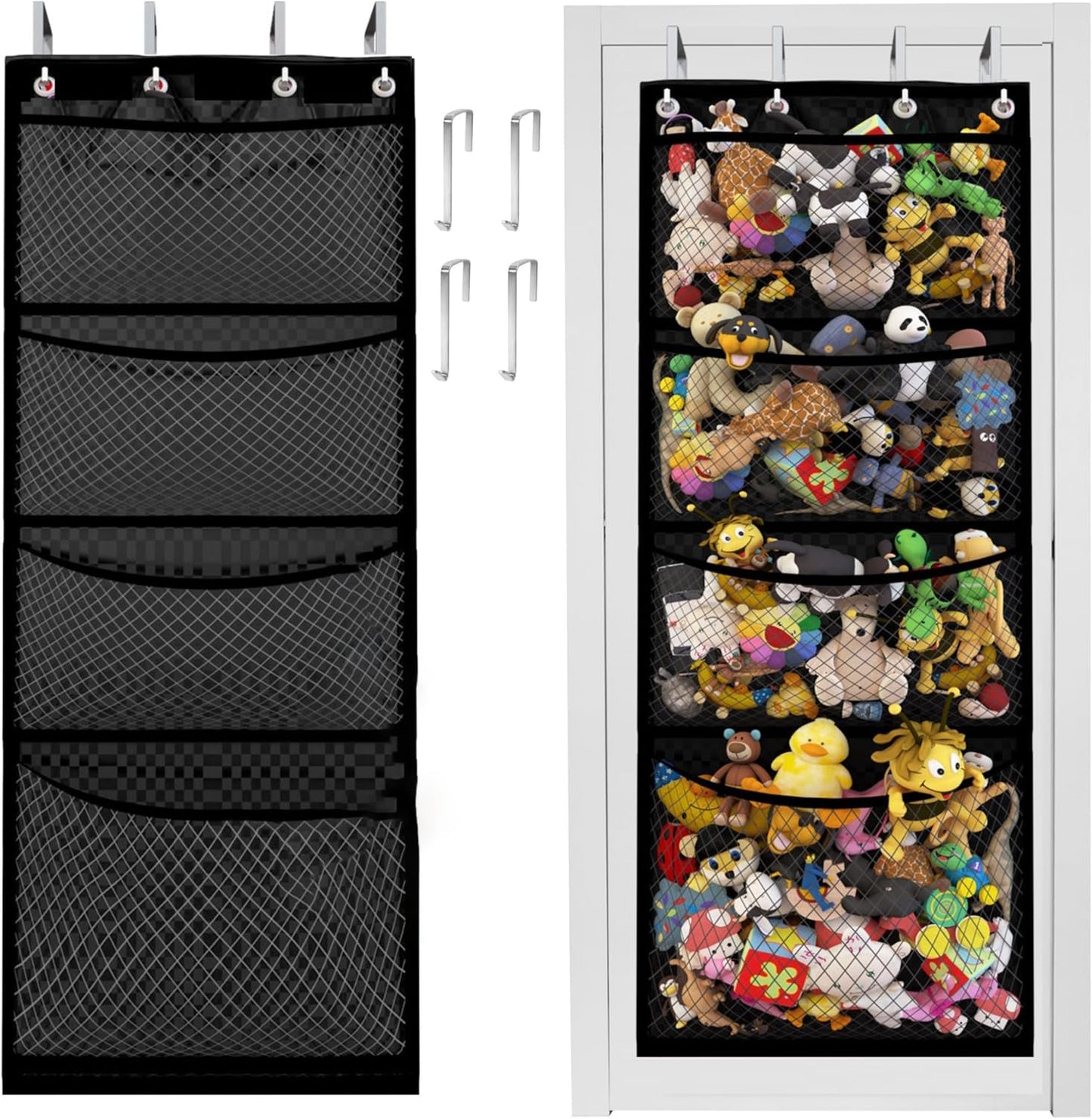 Plush Animal Storage Bag – Over-the-Door Organizer for Toys, Baby Accessories, and Stuffed Animals