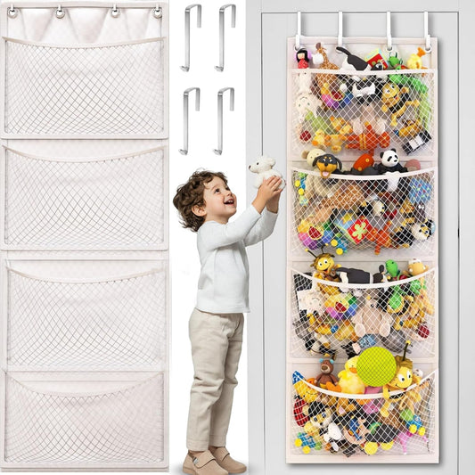 Plush Animal Storage Bag – Over-the-Door Organizer for Toys, Baby Accessories, and Stuffed Animals
