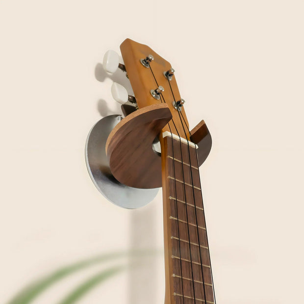 Guitar Wall Mount – Solid Wood + Aluminum | Foldable Design | Fits Most Symmetrical Headstock Guitars & Basses