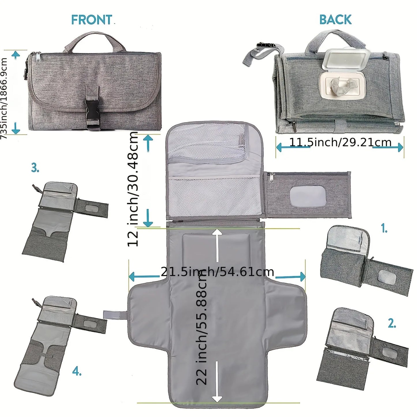 Portable Baby Essentials Organizer | Lightweight, Foldable & Durable Diaper Caddy for Travel or Home Use