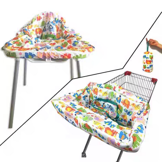 2-in-1 Baby Shopping Cart & High Chair Cover | 100% Cotton | Soft, Hygienic & Travel-Friendly