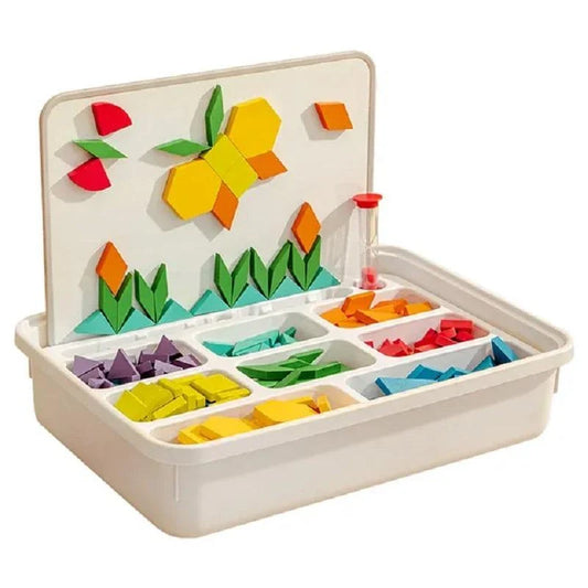 Magnetic Wooden Geometric Blocks – 250 Pcs Educational SetCreative Building
