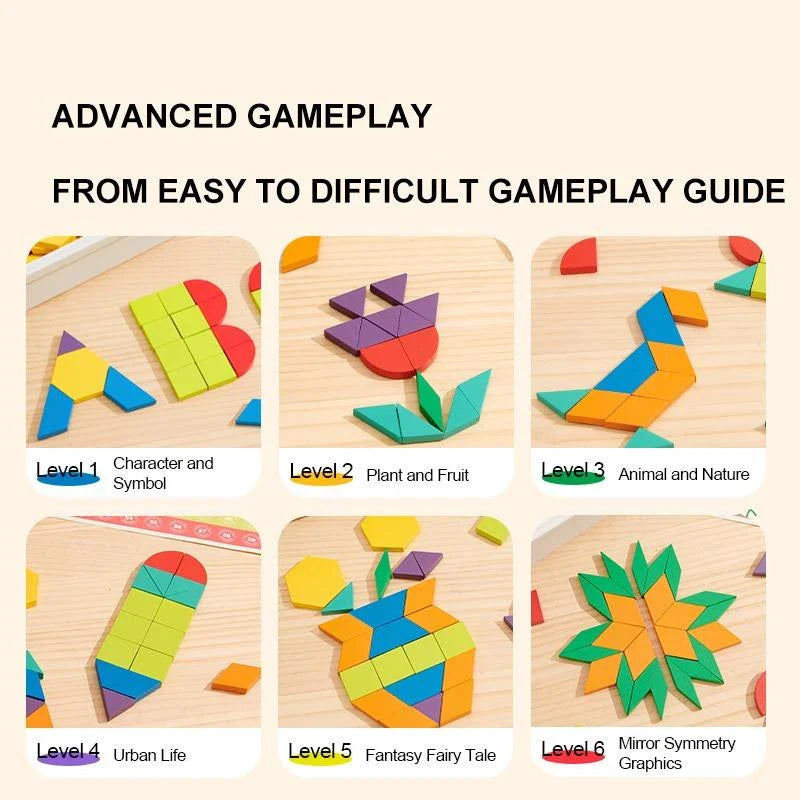 Magnetic Wooden Geometric Blocks – 250 Pcs Educational SetCreative Building