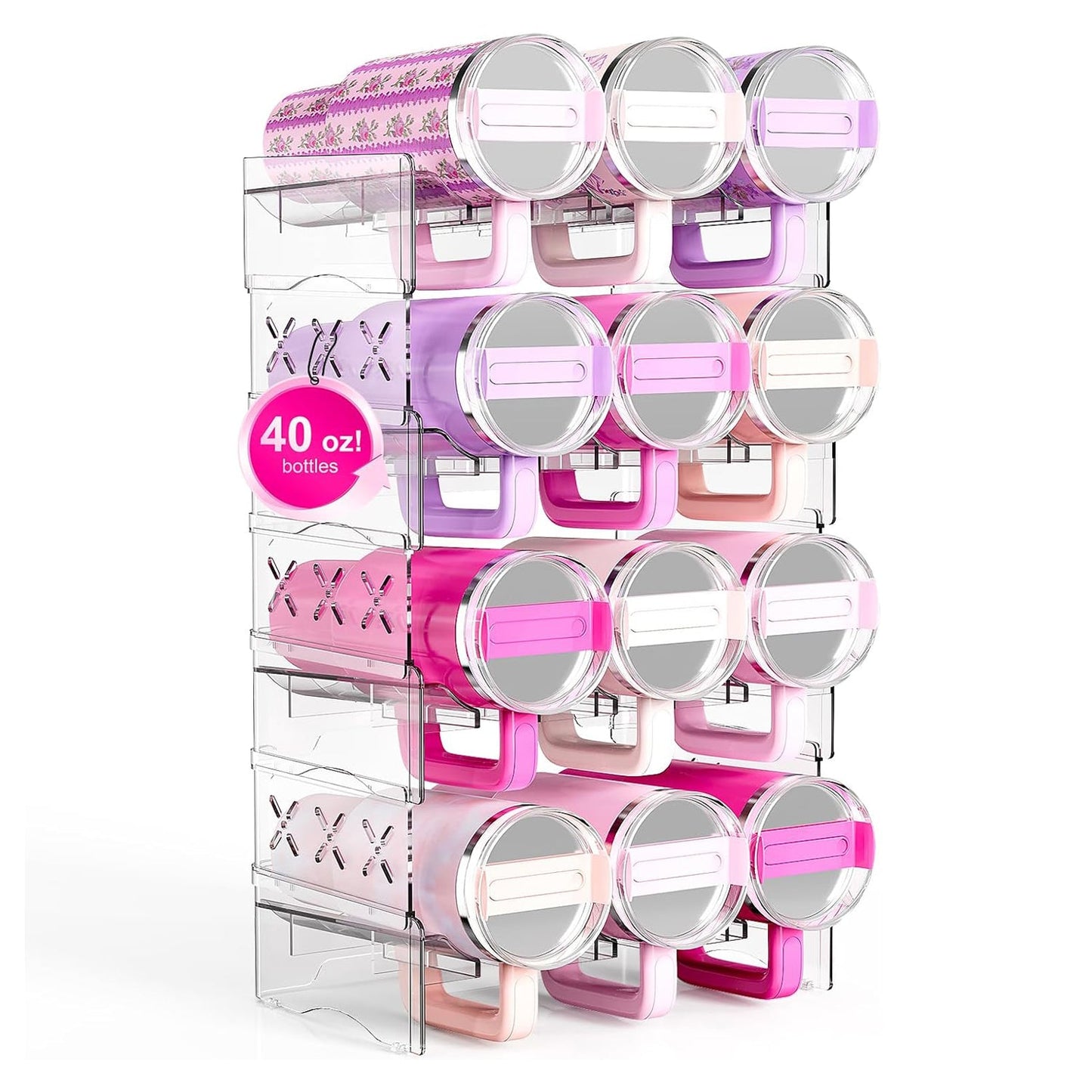 Water Bottle Organizer,Pantry & Cabinet Storage Rack